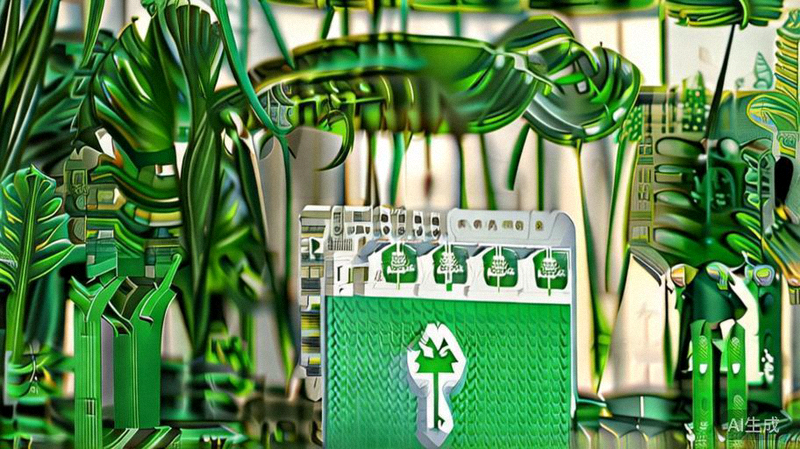 绿色包装与碳足迹回收图标，象征可持续与绿色电商发展趋势