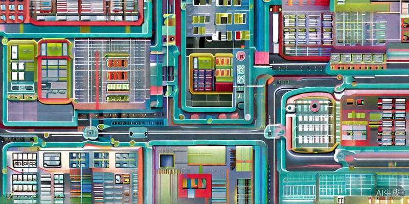 全球供应链网络与仓库管理示意图，展示多节点仓储与智慧物流路径