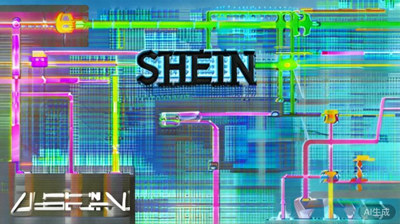 SHEIN与Anker品牌Logo并列，背景为全球物流网络示意图