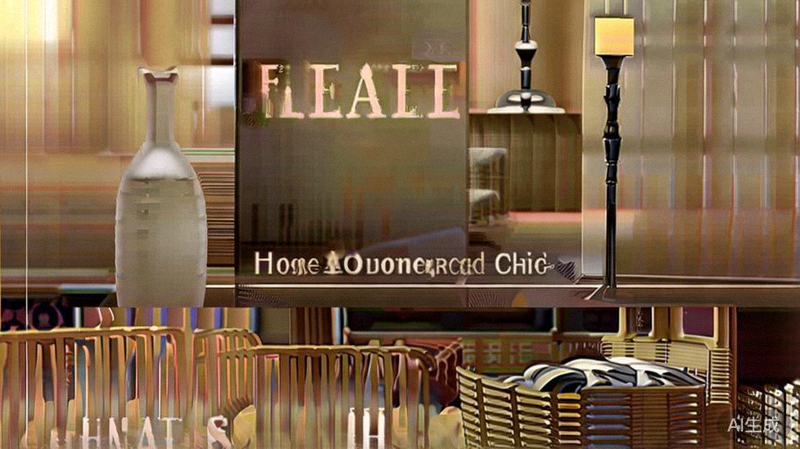 一个简约风格的居家装饰品牌产品集合图，包括花瓶、烛台、收纳篮等，场景温馨