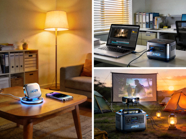 Anker产品在欧美家庭、办公室及户外多场景中使用的高品质产品摄影图集