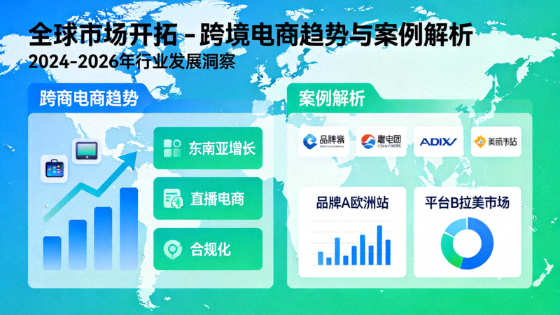 2024年全球新兴电商市场热点区域分布地图，标注东南亚、拉美、中东欧等地区